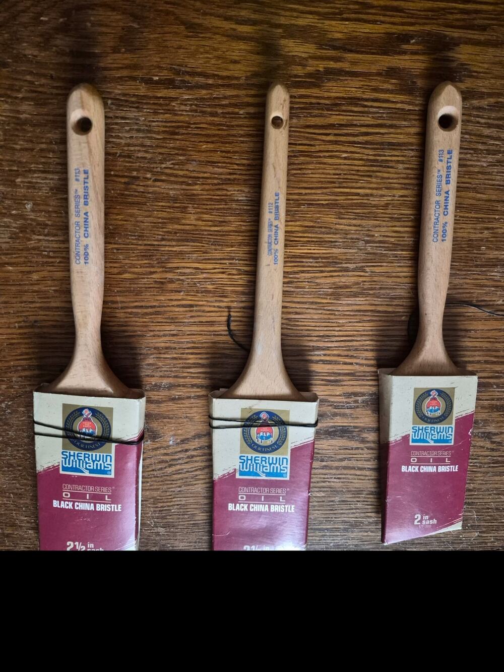SHERWIN WILLIAMS SET OF 3 CONTRACTOR PAINT BRUSHES